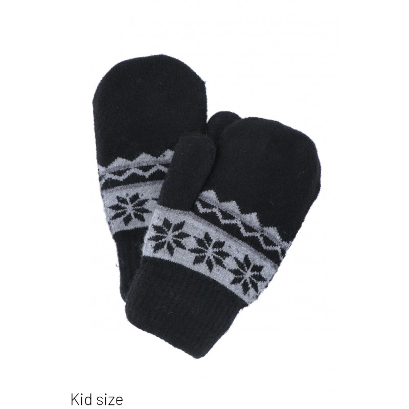 KIDS KNITTED MITTEN WITH FLAKES