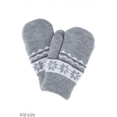 KIDS KNITTED MITTEN WITH FLAKES