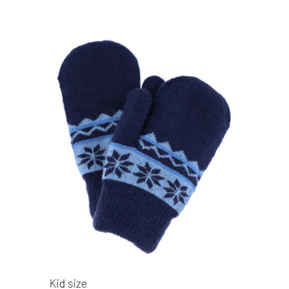 KIDS KNITTED MITTEN WITH FLAKES