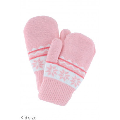 KIDS KNITTED MITTEN WITH FLAKES