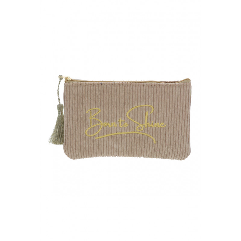 POCHETTE/TROUSSE EN PELUCHE: BORN TO SHINE