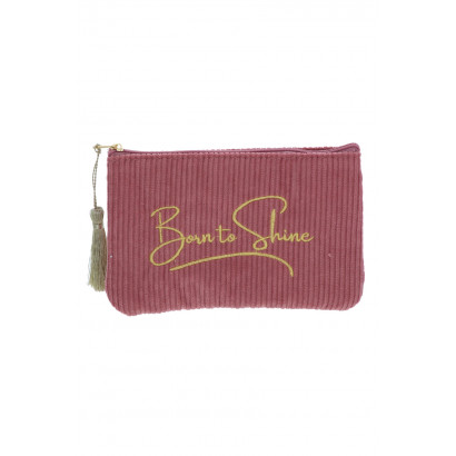 POCHETTE/TROUSSE EN PELUCHE: BORN TO SHINE