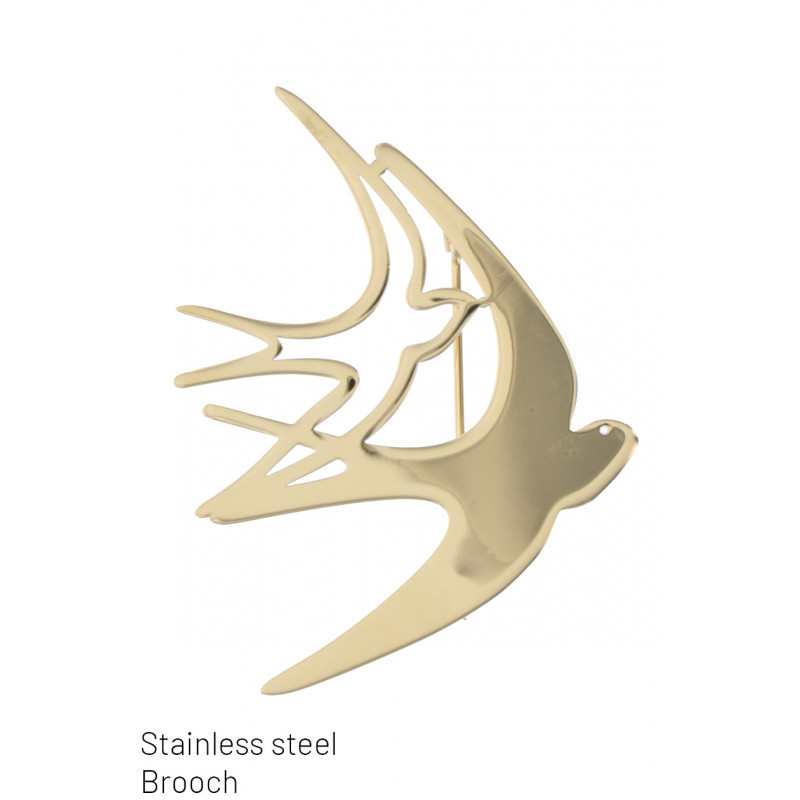 STEEL BROOCH WITH BIRD