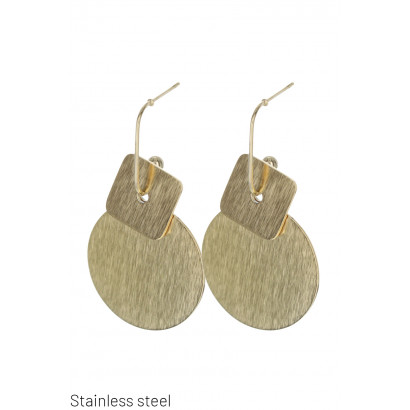 STEEL EARRINGS, GEOMETRIC SHAPE