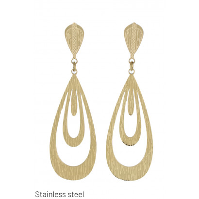 BOUCLES D'OREILLES ACIER FORME DE GOUTTE