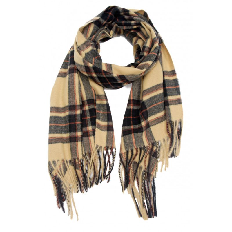 WOVEN WINTER SCARF WITH STRIPES WITH FRINGES