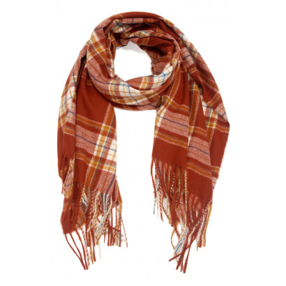 WOVEN WINTER SCARF WITH STRIPES WITH FRINGES