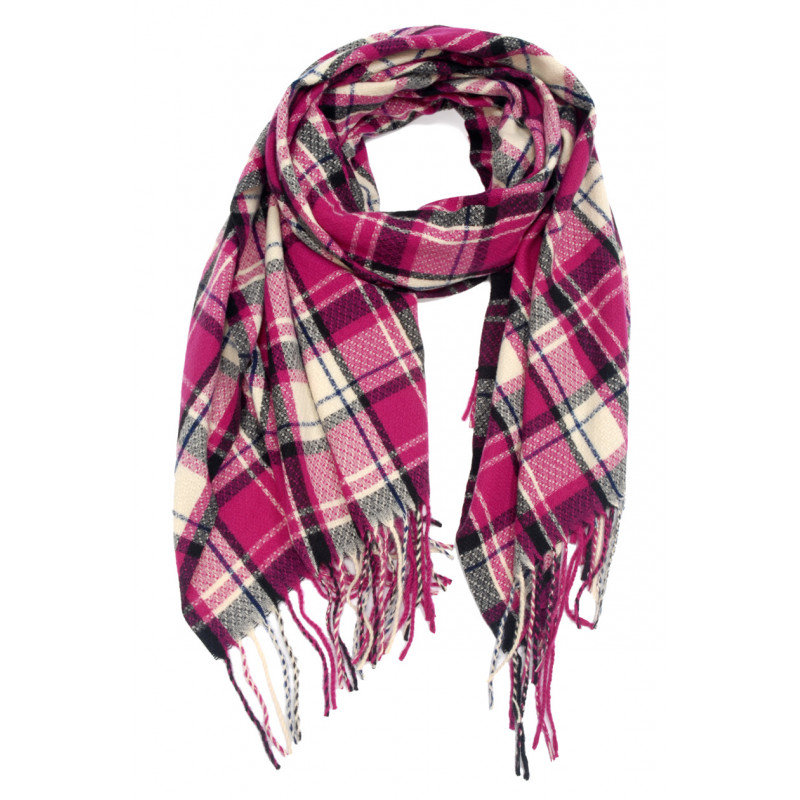 WOVEN WINTER SCARF WITH STRIPES WITH FRINGES