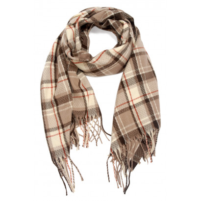 WOVEN WINTER SCARF WITH STRIPES WITH FRINGES