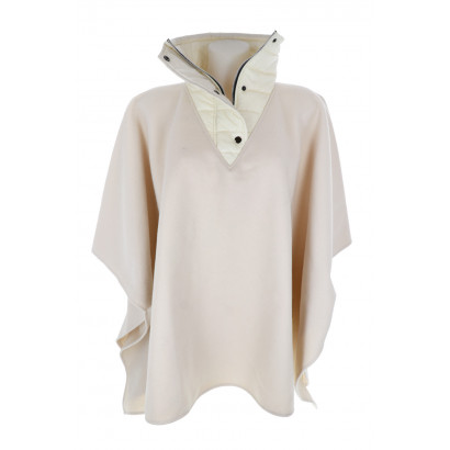 PONCHO WITH COLLAR IN SOLID COLOR