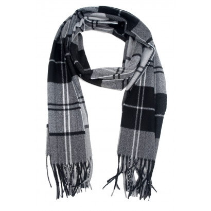 MAN WINTER SCARF WITH LINES AND FRINGES