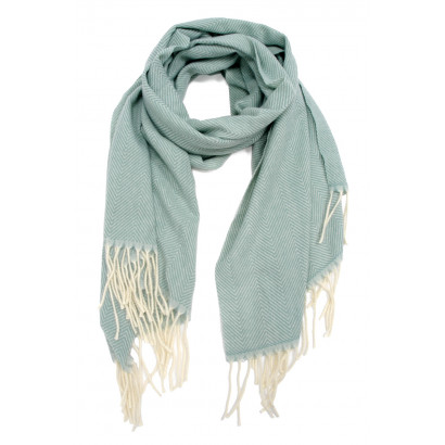 WOVEN WINTER SCARF WITH STRIPES WITH FRINGES