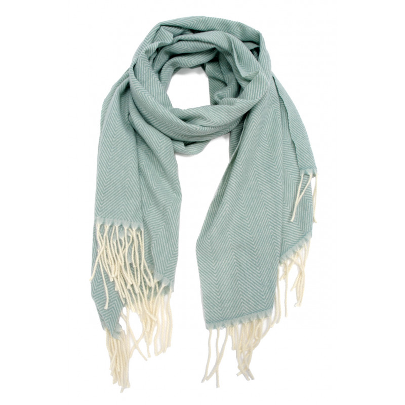 WOVEN WINTER SCARF WITH STRIPES WITH FRINGES