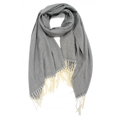 WOVEN WINTER SCARF WITH STRIPES WITH FRINGES