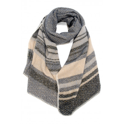 WOVEN WINTER SCARF WITH ZIGZAG AND LUREX