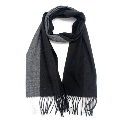 MAN WINTER SCARF WITH LINES AND FRINGES