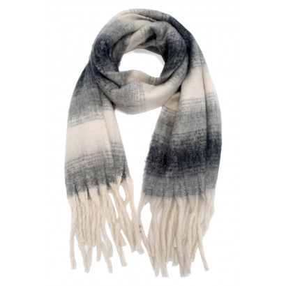 WOVEN WINTER SCARF, COLOR GRADIENT WITH FRINGES