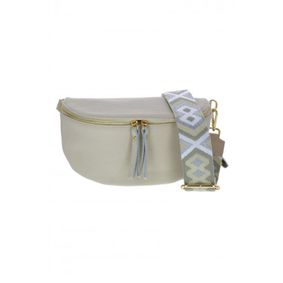 CÉLINA, SAC BANANE EN CUIR, COULEUR UNIE, SANGLE