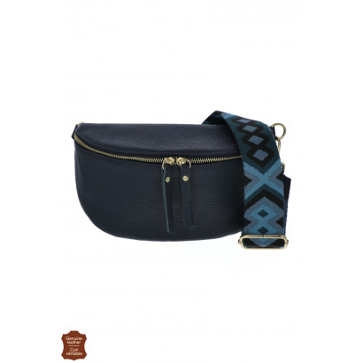 CÉLINA, SAC BANANE EN CUIR, COULEUR UNIE, SANGLE