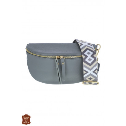 CÉLINA, SAC BANANE EN CUIR, COULEUR UNIE, SANGLE