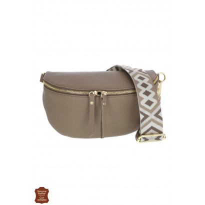 CÉLINA, SAC BANANE EN CUIR, COULEUR UNIE, SANGLE