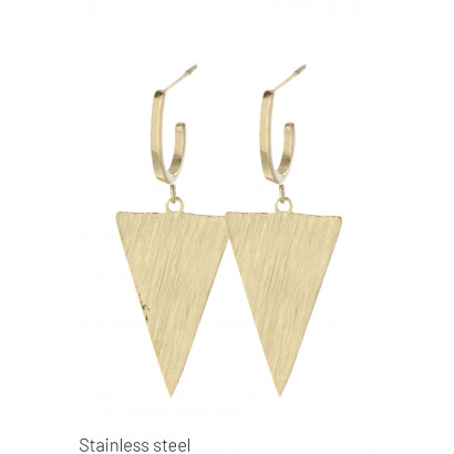 STEEL EARRINGS, TRIANGLE SHAPE