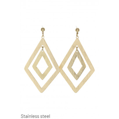 BOUCLES D'OREILLES ACIER FORME GEOMETRIQUE