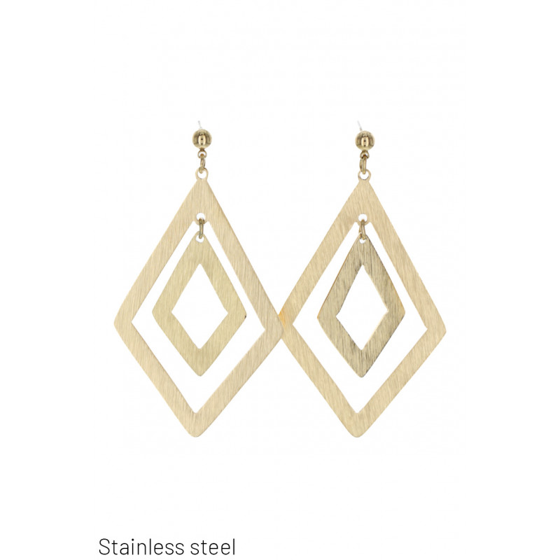 BOUCLES D'OREILLES ACIER FORME GEOMETRIQUE