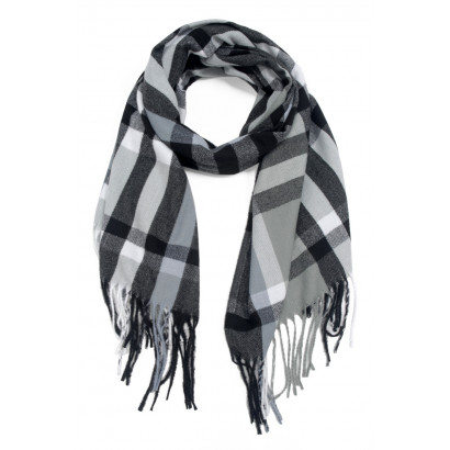 WOVEN WINTER SCARF WITH STRIPES WITH FRINGES