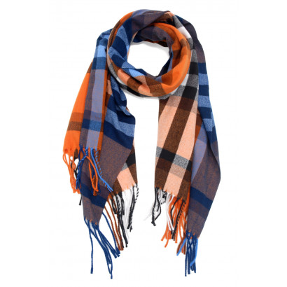 WOVEN WINTER SCARF WITH STRIPES WITH FRINGES