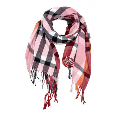 WOVEN WINTER SCARF WITH STRIPES WITH FRINGES