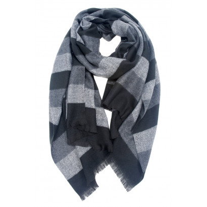 WOVEN WINTER SCARF PRINTED STRIPES