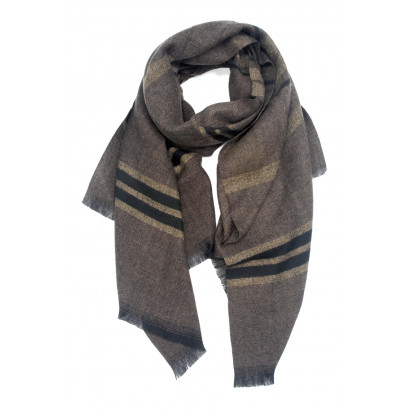 WOVEN WINTER SCARF PRINTED STRIPES