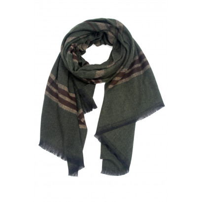 WOVEN WINTER SCARF PRINTED STRIPES