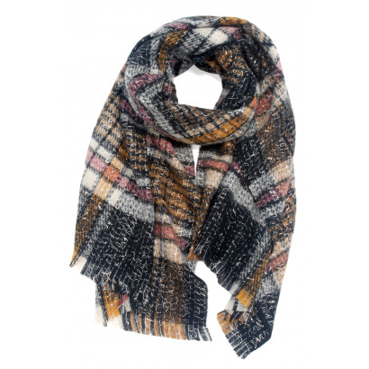 WOVEN WINTER SCARF CHECKED WITH LUREX