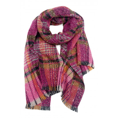 WOVEN WINTER SCARF CHECKED WITH LUREX