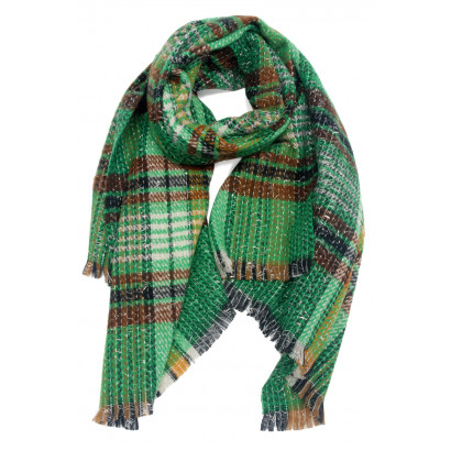 WOVEN WINTER SCARF CHECKED WITH LUREX