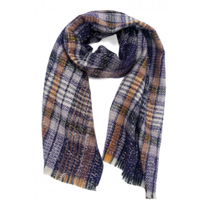 WOVEN WINTER SCARF CHECKED WITH LUREX