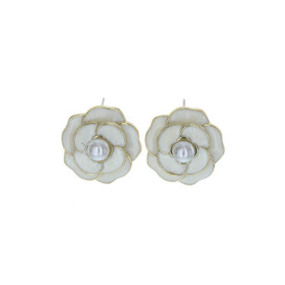 EARRINGS FLOWER SHAPE WITH PEARL