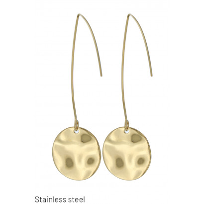 STEEL EARRINGS WITH ROUND...