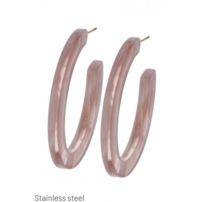 STEEL AND RESIN EARRING IN THE SHAPE OF A CREOLE