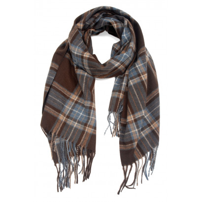 WOVEN WINTER SCARF WITH STRIPES WITH FRINGES