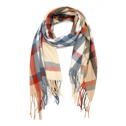 WOVEN WINTER SCARF WITH STRIPES WITH FRINGES