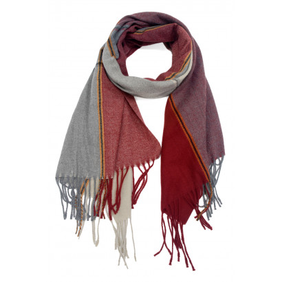 WOVEN WINTER SCARF WITH STRIPES WITH FRINGES