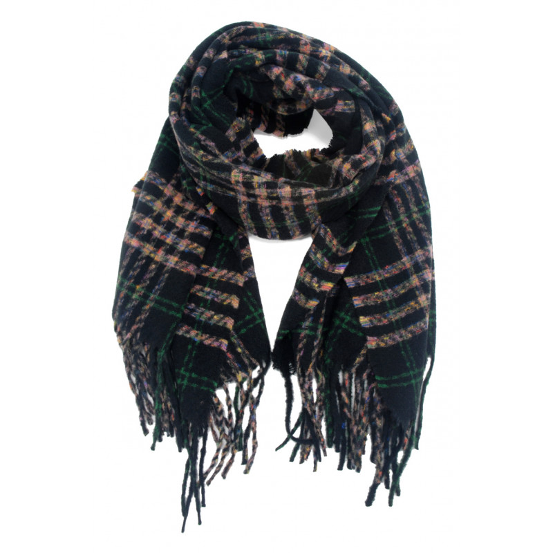 WOVEN WINTER SCARF WITH STRIPES WITH FRINGES