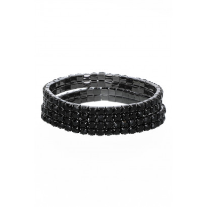 BRACELET ELASTIQUE, 2 RANGS À STRASS