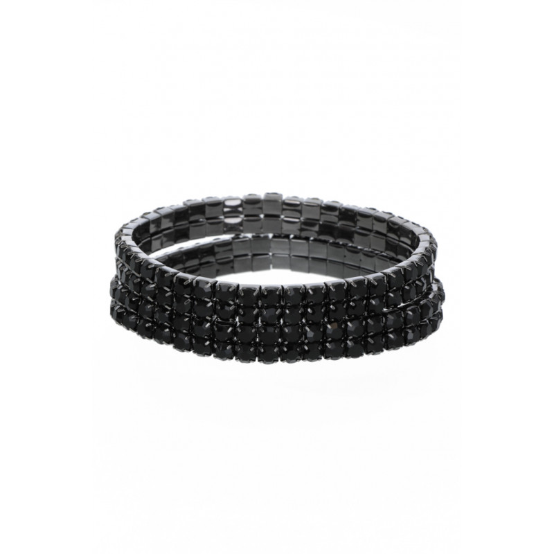 ELASTISCHE ARMBAND, 2 RIJEN MET STRASS