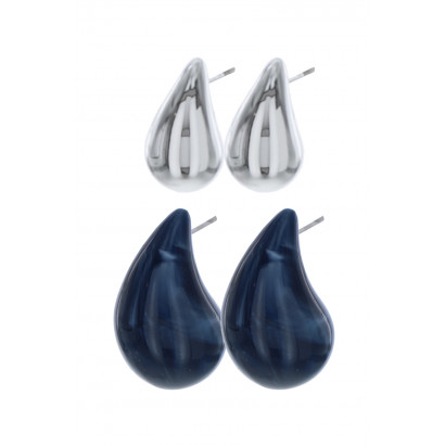 SET2 BOUCLES D'OREILLES FORME DE GOUTTES BOLD