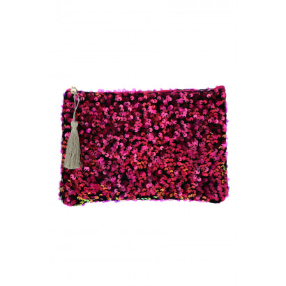 POUCH/KIT WITH SEQUINS EN TASSEL