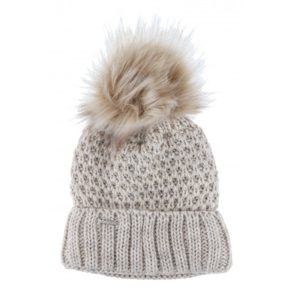 KNITTED HAT WITH  LUREX AND POMPOM